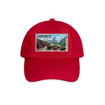 Grimentz Alpenpanorama Poster - Baseballkappe - klassisch Rot - Vorne