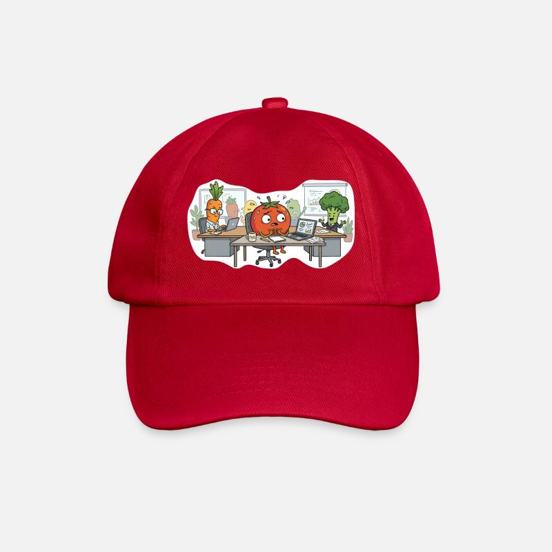 Stressed Tomato – Office Vegetables - Baseball Cap - classic red