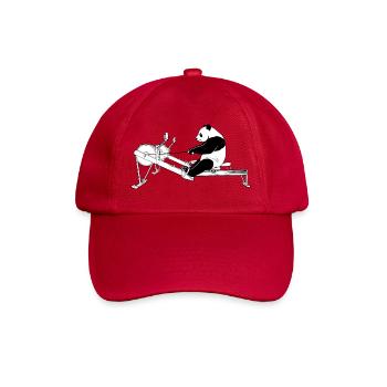 Panda am Rudergerät - Baseballkappe - klassisch Rot - Vorne