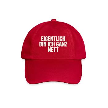 Eigentlich bin ich ganz nett - Baseballkappe - klassisch Rot - Vorne