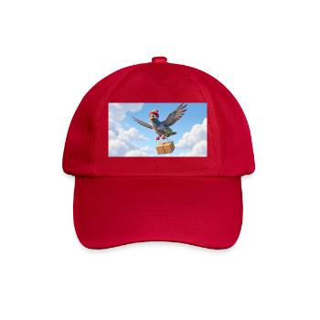 Cute Flying Postal Pigeon Delivering Package - Baseball Cap - classic red - Front