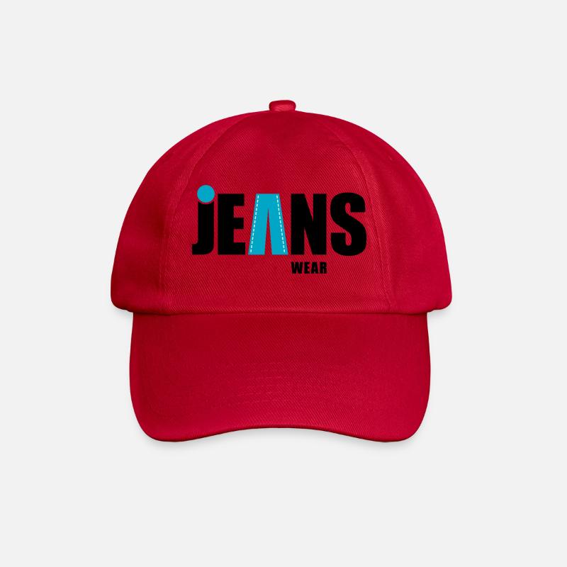Porter en jean avec un point - Casquette classique - rouge classique