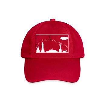 Bodensee & Pfänder | Silhouette filled | Weiß - Baseballkappe - klassisch Rot - Vorne