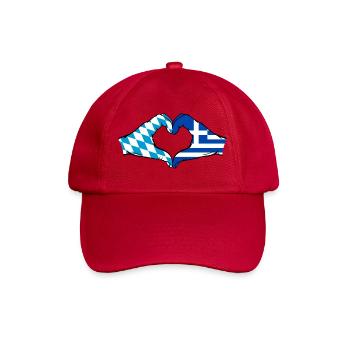 Bavaria Greece Flag Hands Heart Shape - Baseball Cap - classic red - Front