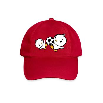 2 Birds Playing Soccer Together Fun Ball Sports - Baseball Cap - classic red - Front