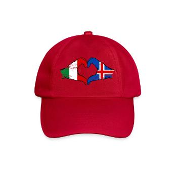 Italien Island Flagge Hände Herzform used - Baseballkappe - klassisch Rot - Vorne
