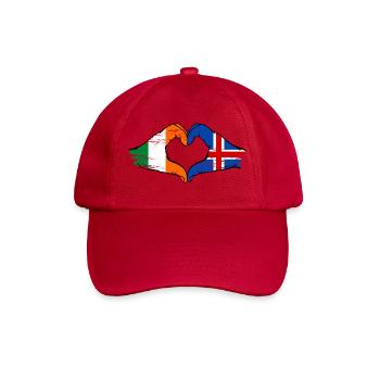 Drapeau de l'Irlande et de l'Islande en forme de cœur - Casquette classique - rouge classique - Devant