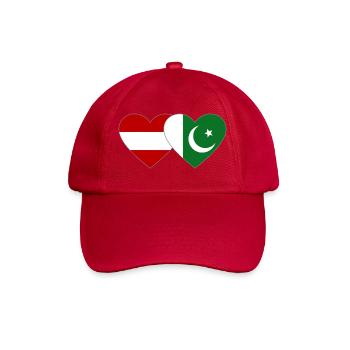 Austria Pakistan Flag Heart - Baseball Cap - classic red - Front