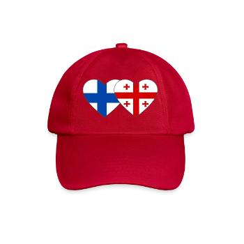 Cœur du drapeau de la Finlande Géorgie - Casquette classique - rouge classique - Devant