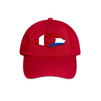 Drapeau Pérou-Hollande, mains en forme de cœur, utilisé - Casquette classique - rouge classique - Devant