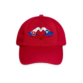 Slovakia Slovenia Flag Herform Hands - Baseball Cap - classic red - Front
