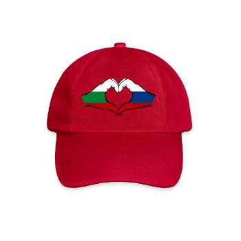 Bulgaria Russia Flag Hands Heart Shape - Baseball Cap - classic red - Front