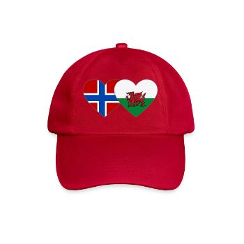 Norway Wales Flag Heart - Baseball Cap - classic red - Front