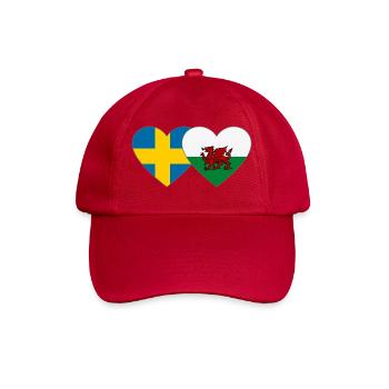 Cœur du drapeau Suède du Pays de Galles - Casquette classique - rouge classique - Devant