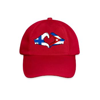 Finland Cuba Flag Hands Heart - Baseball Cap - classic red - Front