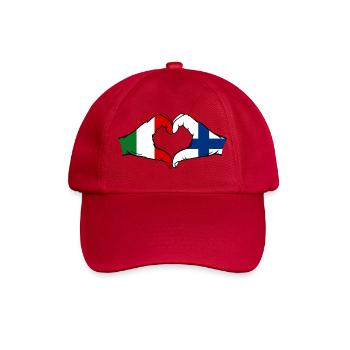 Italie Drapeau Finlande Mains Forme de cœur - Casquette classique - rouge classique - Devant