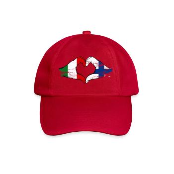 Italy Finland Flag Hands Heart Shape Used - Baseball Cap - classic red - Front