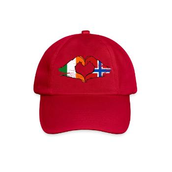 Mains du drapeau de l’Irlande et de la Norvège en forme de cœur utilisées - Casquette classique - rouge classique - Devant