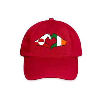 Grönland Irland Flagge Hände Herzform - Baseballkappe - klassisch Rot - Vorne