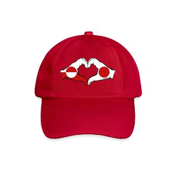Drapeau du Groenland Japon Mains Forme de cœur - Casquette classique - rouge classique - Devant