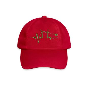 Wind turbine, wind power, heartbeat, environmental protection, nature - Baseball Cap - classic red - Front