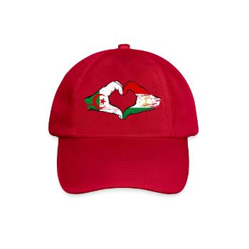 Tajikistan Algeria flag hands heart shape used - Baseball Cap - classic red - Front