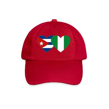 Cuba Nigeria Flag Heart Flag - Baseball Cap - classic red - Front