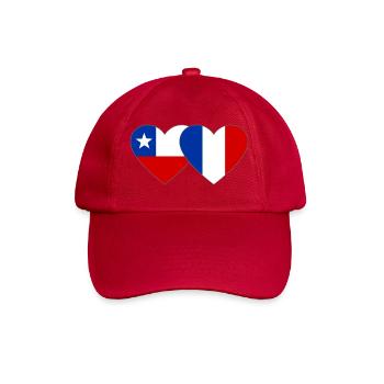 Chile France Flag Heart - Baseball Cap - classic red - Front