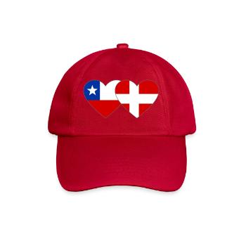 Chile Dänemark Flagge Herz - Baseballkappe - klassisch Rot - Vorne