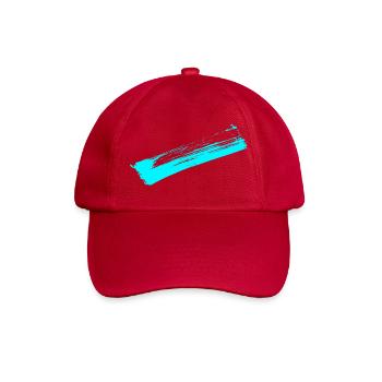 Deko Streifen - Pinsel BLAU - Baseballkappe - klassisch Rot - Vorne