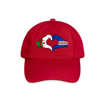 Algerien Kap Verde Flagge Hände Herzform - Baseballkappe - klassisch Rot - Vorne