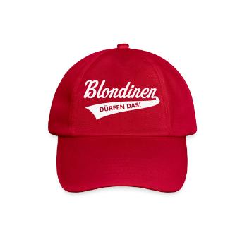 Blondinen Dürfen Das! (Blondine / Blond / V2White) - Baseballkappe - klassisch Rot - Vorne