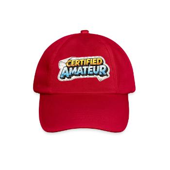 Zertifiziertes Amateuraufkleber-Tee - Baseballkappe - klassisch Rot - Vorne