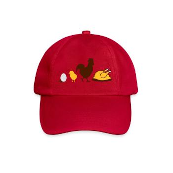 Egg,chick, rooster and chicken poultry Evolution - Baseball Cap - classic red - Front