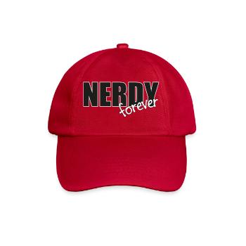 NERDY forever - Logo Black/White - Baseballkappe - klassisch Rot - Vorne