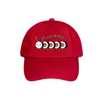 Rolling Into 5 Sushi Geburtstag - Baseballkappe - klassisch Rot - Vorne