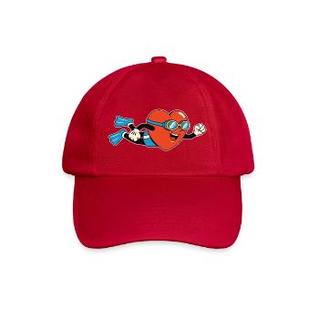 Heart diver with fins and diving goggles - Baseball Cap - classic red - Front