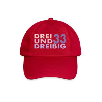 33. Geburtstag Geschenk Mann Frau - Baseballkappe - klassisch Rot - Vorne