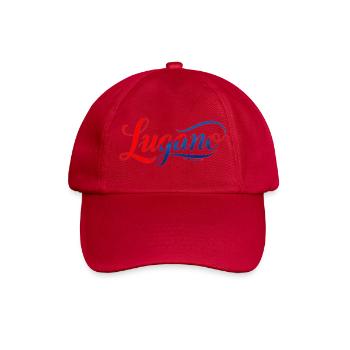 Lugano Schriftzug in Retro-Stil - Baseballkappe - klassisch Rot - Vorne