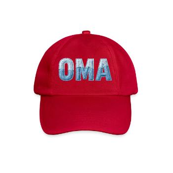 Granny Denim Lettering Patchwork Trend - Baseball Cap - classic red - Front