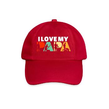 Construction Laborer Papa Tradesman Builder Art - Baseball Cap - classic red - Front