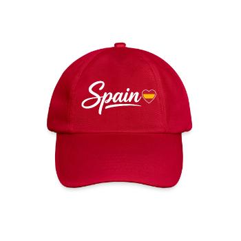 Spain Script with Heart Flag Patriotic - Baseball Cap - classic red - Front