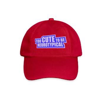 Too Cute To Be Neurotypical Lustig Autismus Logo - Baseballkappe - klassisch Rot - Vorne