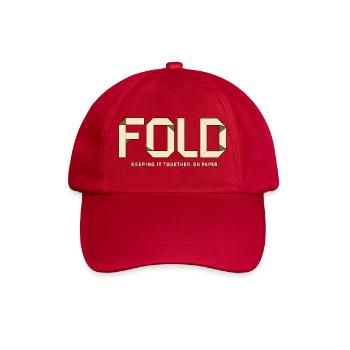 FOLD – Ich halte durch. Zumindest auf dem Papier - Baseballkappe - klassisch Rot - Vorne