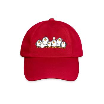 Famille de pingouins avec bonhomme de neige - Casquette classique - rouge classique - Devant