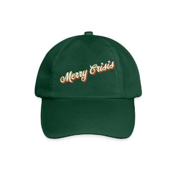 Merry Crisis Christmas Design - Baseballkappe - Flaschengrün - Vorne