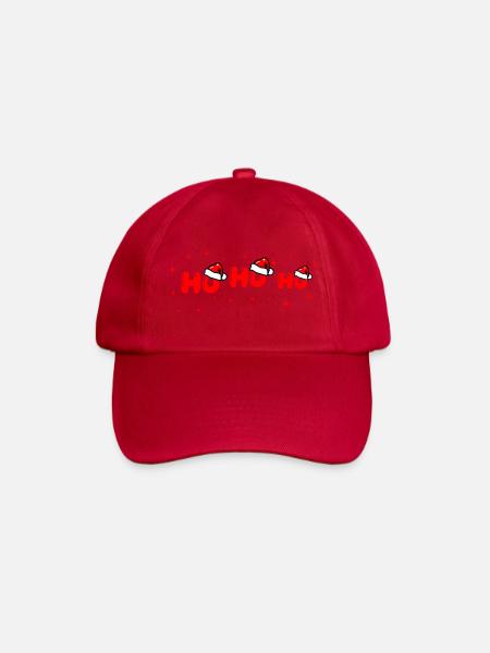 Ho Ho Ho Santa Lettering - Baseball Cap - classic red