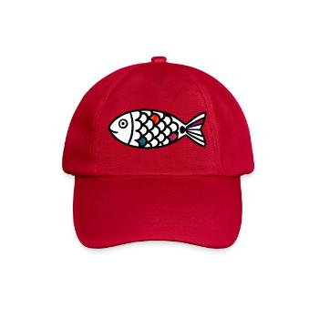 Poisson abstrait | Motif marin moderne - Casquette classique - rouge classique - Devant
