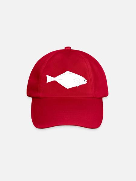 Heilbutt Vollformat weiß - Baseballkappe - klassisch Rot