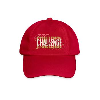Black Typography Challenge Hoodie - Baseballkappe - klassisch Rot - Vorne